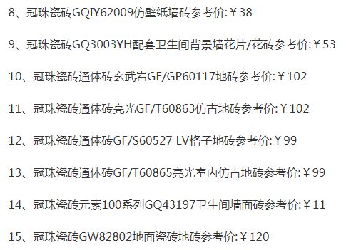 品牌產(chǎn)品|冠珠瓷磚質(zhì)量怎么樣，價(jià)格一覽表是怎樣的