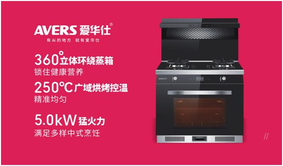 舒適廚房內，都有一臺AVERS愛華仕智能集成灶